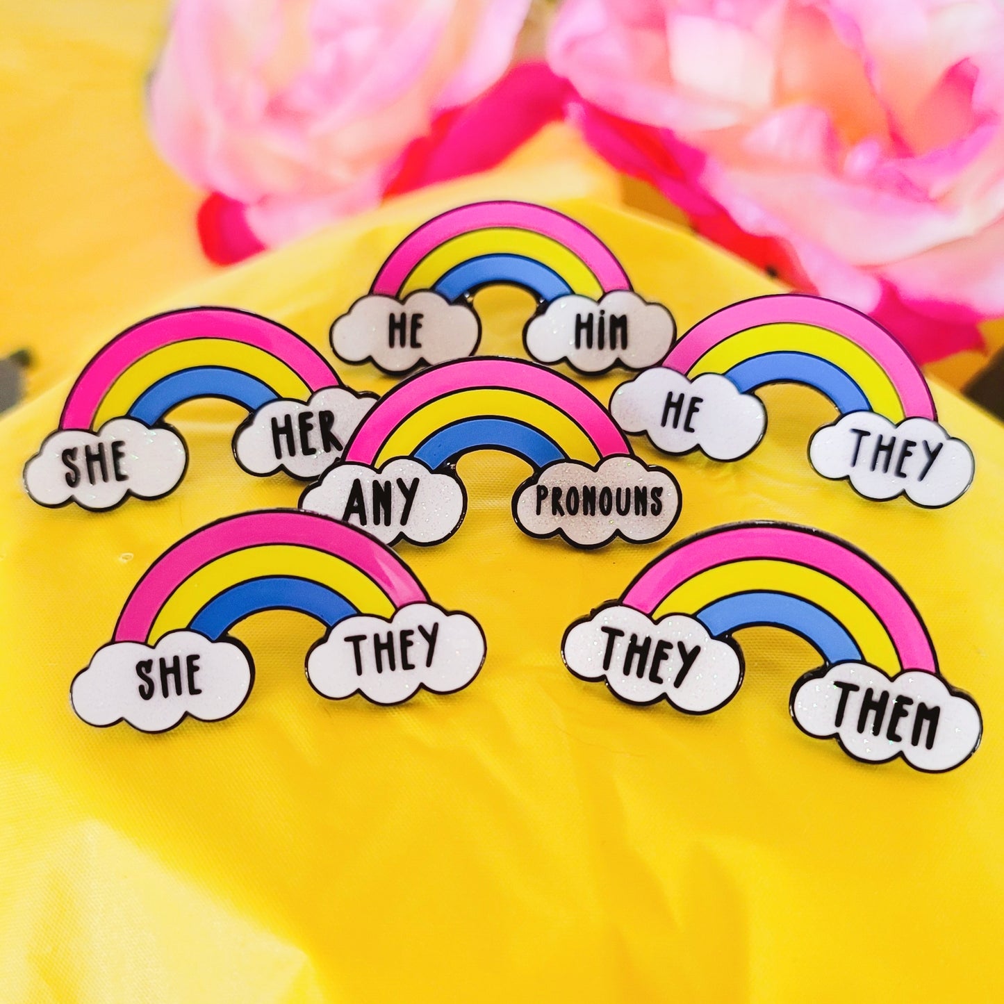 Pansexual Pride: Pronouns | Enamel Pins