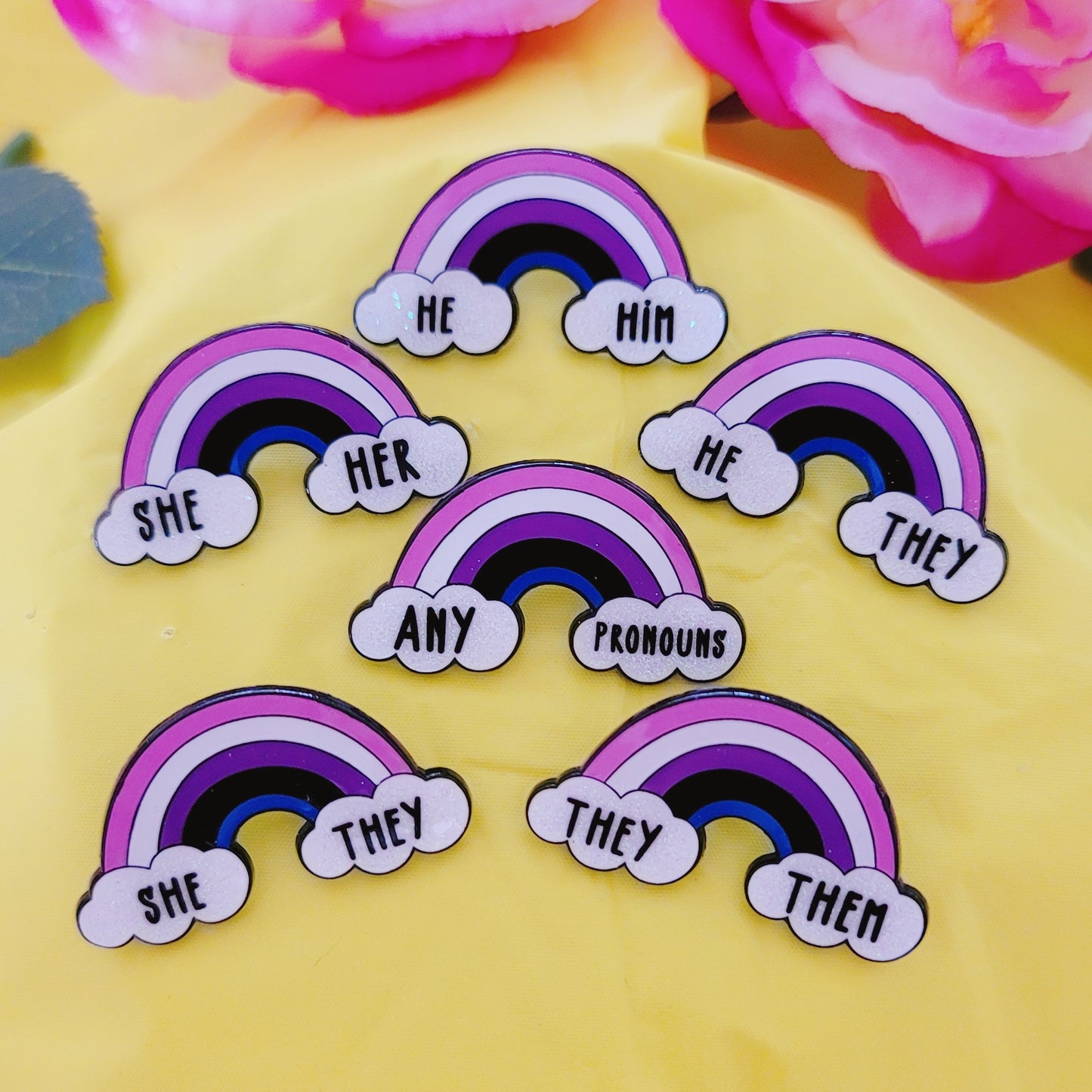 Genderfluid Pride: Pronouns | Enamel Pins