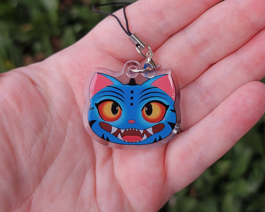 Silly Supernatural Cat | Acrylic Phone Charm