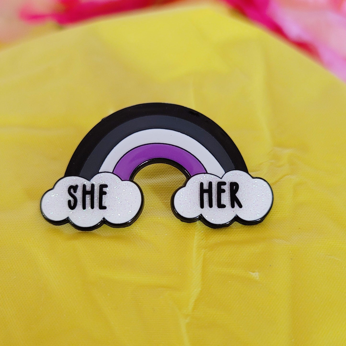 Asexual Pride: Pronouns | Enamel Pins