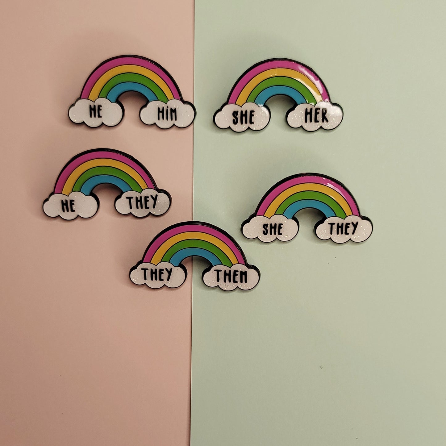 Rainbow Pride: Pronouns | Enamel Pins